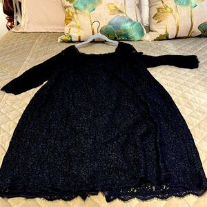 Adrianna Papell black Lace overlay Long Sleeve Dress size 20W